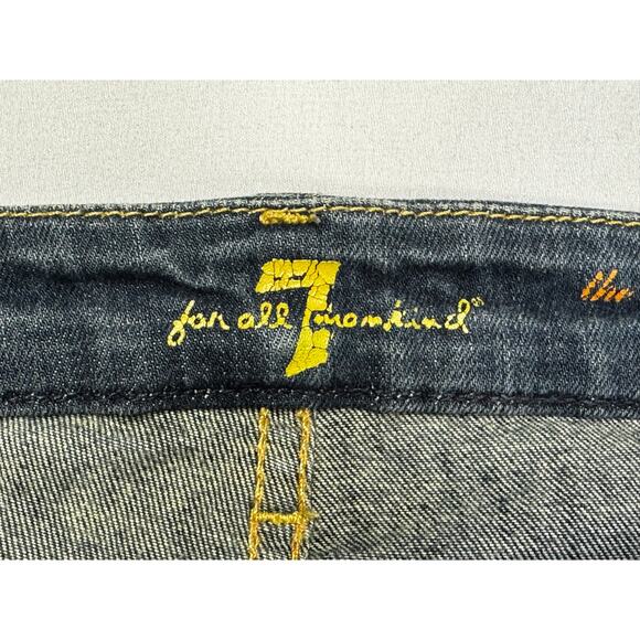 7 For All Mankind Women's The Skinny Bootcut Blue Denim Jeans - Size 30 (30x32) - Picture 4 of 6